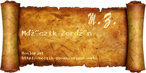 Móczik Zorán névjegykártya